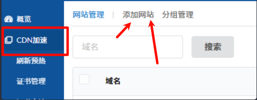 网站配置入口